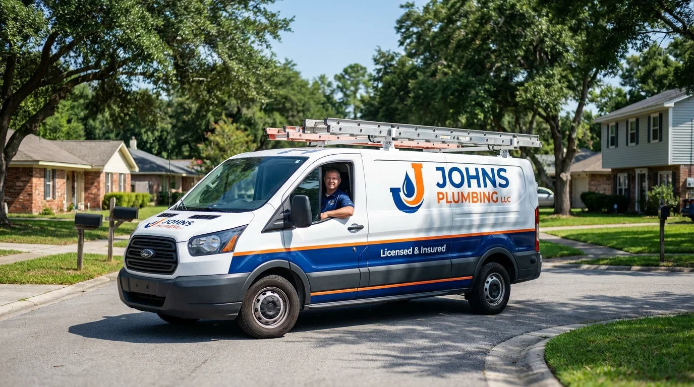 Johns Plumbing LLC service van in Wittenberg, WI